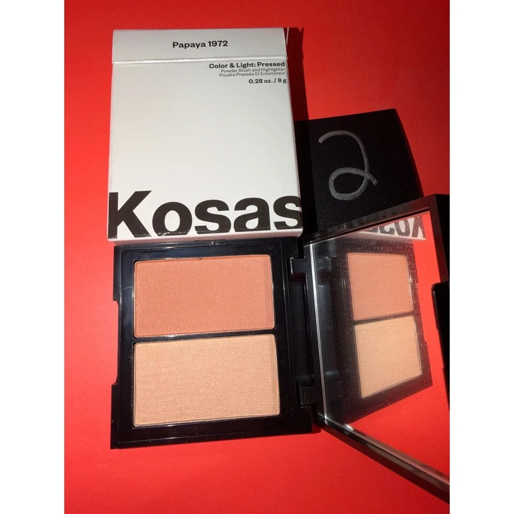 Kosas Color & Light Pressed Papaya 1972 Powder Blush Highlighter Duo Compact